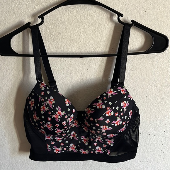 Flower mesh push up pin up style bralette - Picture 1 of 8